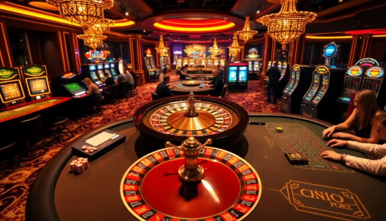Engaging players enjoying thrilling casino games at https://okadabooks.com/, showcasing roulette, poker, and slot machines.