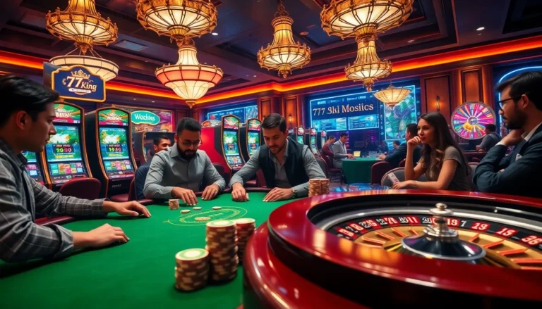 Experience the thrilling atmosphere at 79King Casino with an engaging poker table and diverse players.